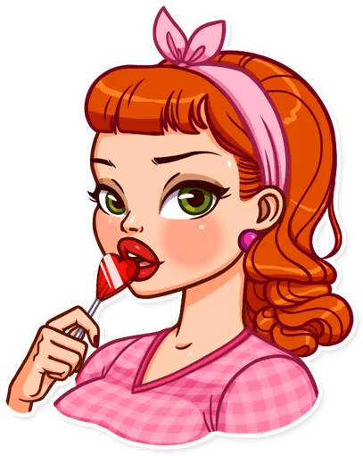 “pin-up Girl” Stickers Set For Telegram - “pin-up Girl” Stickers Set For Telegram (512x512)