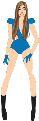 Woman Pinup Blue Leotard Clipart - Woman Pinup Blue Leotard Clipart (400x400)