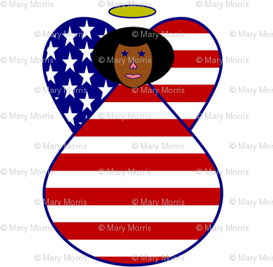 African American Usa Flag Angel - African American Usa Flag Angel (400x400)