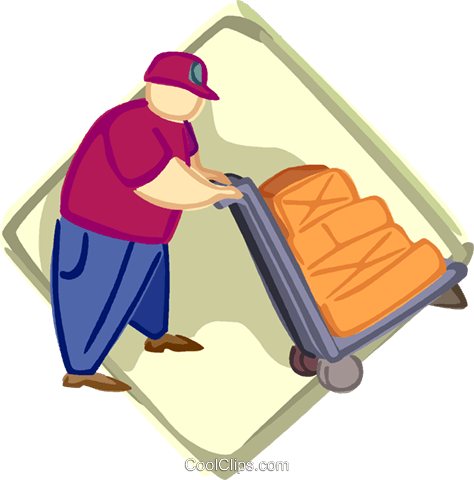 Delivery Man Royalty Free Vector Clip Art Illustration - Delivery Man Royalty Free Vector Clip Art Illustration (474x480)