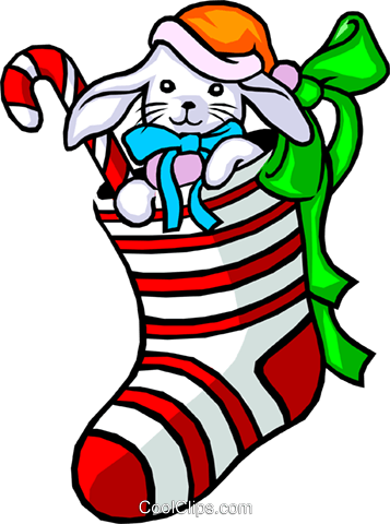 Christmas Stocking Royalty Free Vector Clip Art Illustration - Christmas Stocking Royalty Free Vector Clip Art Illustration (357x480)
