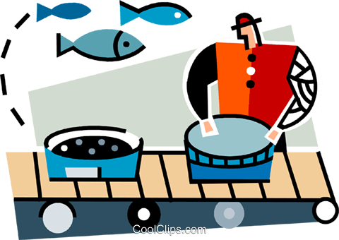 Man Working At A Commercial Fishery Royalty Free Vector - Man Working At A Commercial Fishery Royalty Free Vector (480x340)