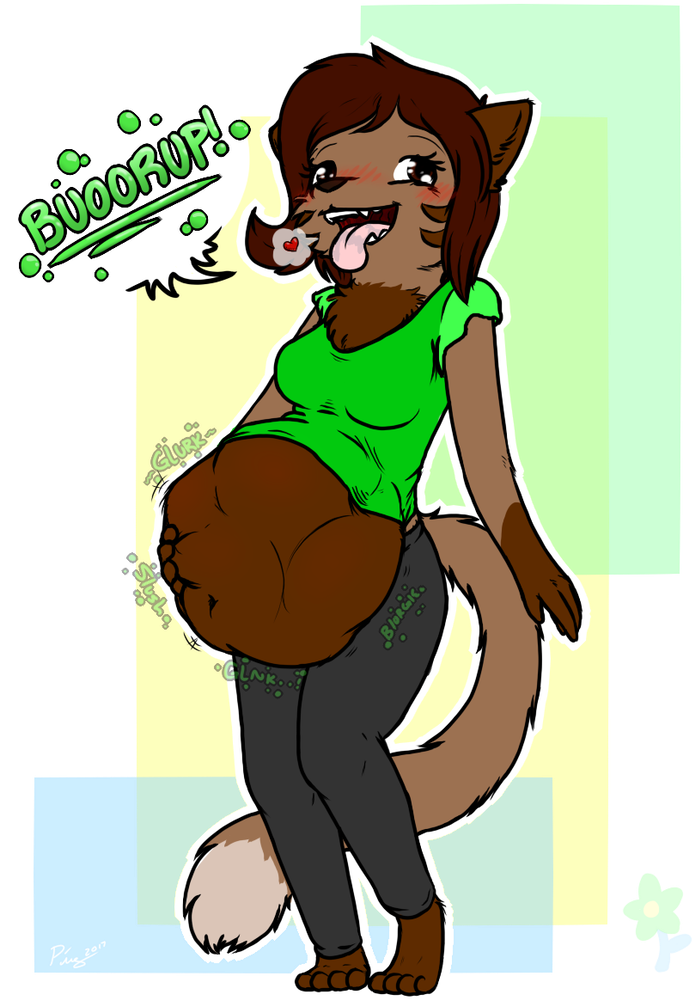 Pretty Kitty's Bulging Belly By Pingthehungryfox - Pretty Kitty's Bulging Belly By Pingthehungryfox (750x1065)