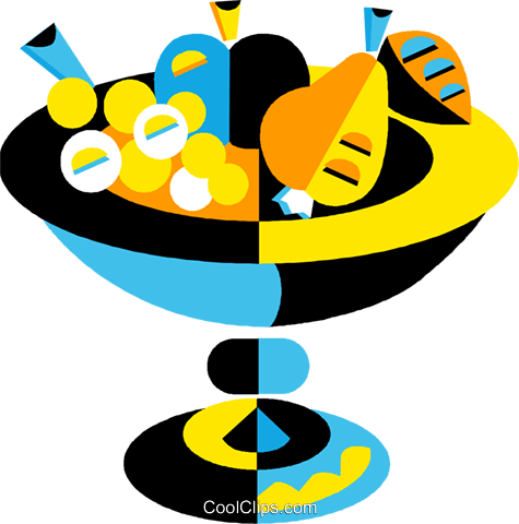 Bowl Of Fruit Royalty Free Vector Clip Art Illustration - Bowl Of Fruit Royalty Free Vector Clip Art Illustration (475x480)