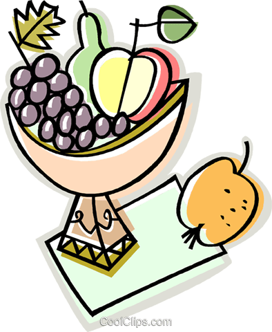 Bowl Of Fruit Royalty Free Vector Clip Art Illustration - Bowl Of Fruit Royalty Free Vector Clip Art Illustration (394x480)
