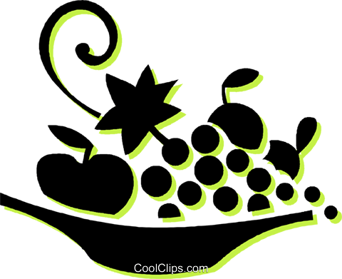 Bowl Of Fruit Royalty Free Vector Clip Art Illustration - Bowl Of Fruit Royalty Free Vector Clip Art Illustration (480x391)