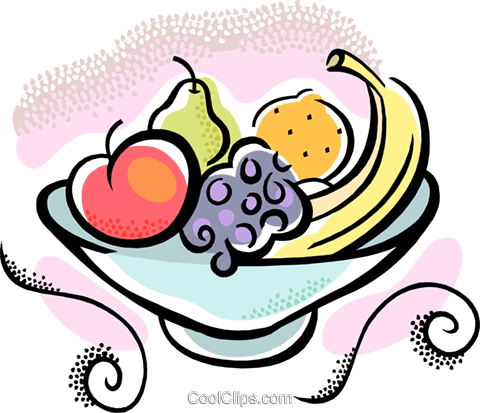 Bowl Of Fruit Royalty Free Vector Clip Art Illustration - Bowl Of Fruit Royalty Free Vector Clip Art Illustration (480x413)
