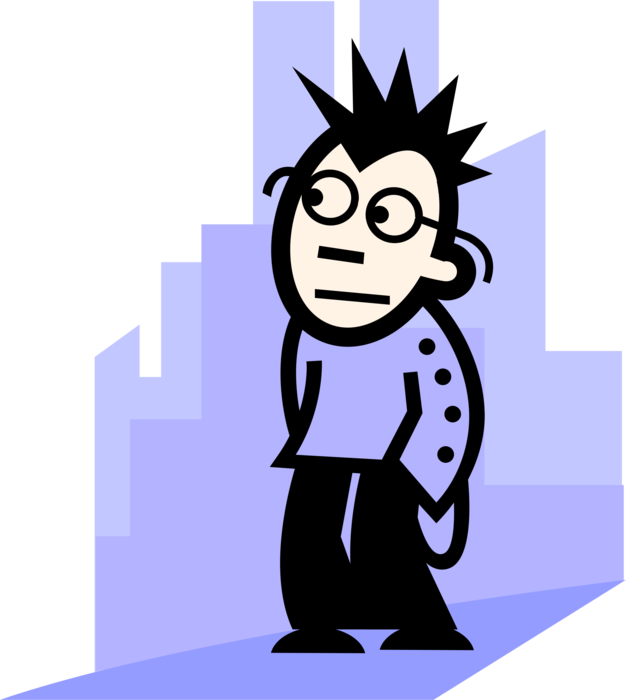 Clip Royalty Free Stock Teenage With Spiked Hair Vector - Clip Royalty Free Stock Teenage With Spiked Hair Vector (626x700)