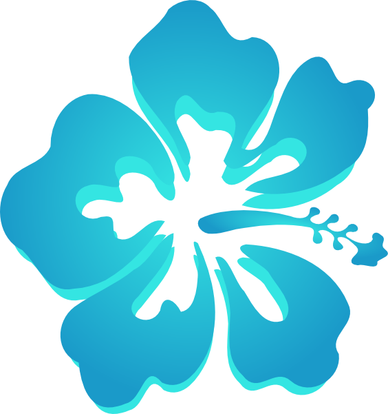 Turquoise Clipart Hawaiian Hibiscus - Turquoise Clipart Hawaiian Hibiscus (564x601)