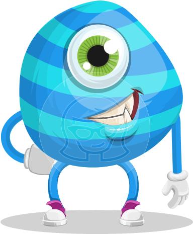 One Eyed Monster Cartoon Character - One Eyed Monster Cartoon Character (418x464)
