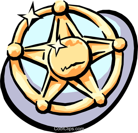 Sheriff's Badge Royalty Free Vector Clip Art Illustration - Sheriff's Badge Royalty Free Vector Clip Art Illustration (480x464)