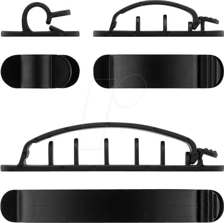 Cable Management Clip Set, Black Goobay - Cable Management Clip Set, Black Goobay (720x718)