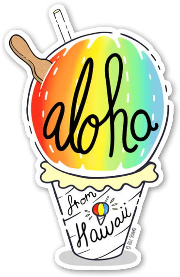 Shave Ice Aloha Sticker - Shave Ice Aloha Sticker (402x600)