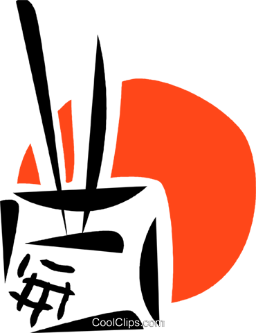 Japanese Food With Chopsticks Royalty Free Vector Clip - Japanese Food With Chopsticks Royalty Free Vector Clip (370x480)