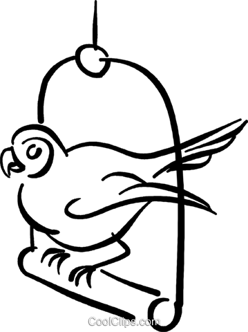 Parrot On His Perch Royalty Free Vector Clip Art Illustration - Parrot On His Perch Royalty Free Vector Clip Art Illustration (359x480)