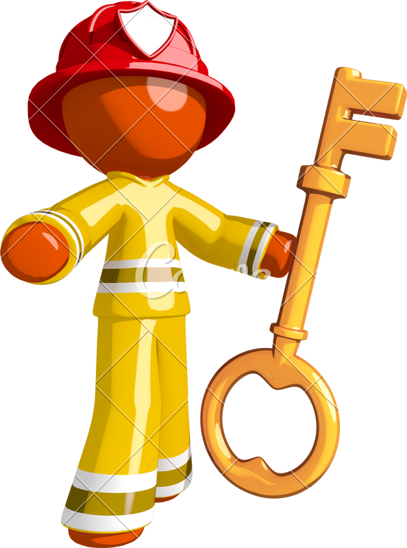 Orange Man Firefighter With Big Damn Key - Orange Man Firefighter With Big Damn Key (594x800)
