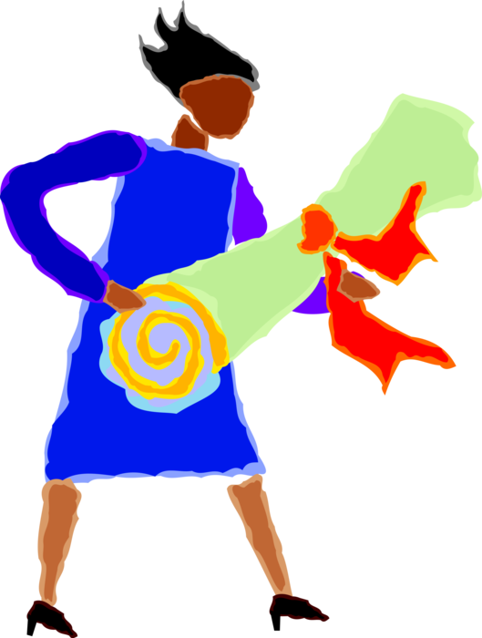 Businesswoman With A Certificate Royalty Free Vector - Businesswoman With A Certificate Royalty Free Vector (529x700)