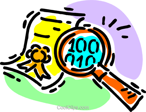 Magnifying Glass And An Award Certificate Royalty Free - Magnifying Glass And An Award Certificate Royalty Free (480x369)