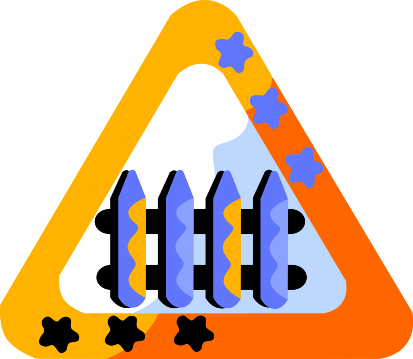 Fence Warning Sign Image Illustration Of Street - Fence Warning Sign Image Illustration Of Street (805x700)