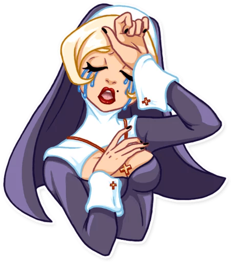 “naughty Nun” Stickers Set For Telegram - “naughty Nun” Stickers Set For Telegram (512x512)