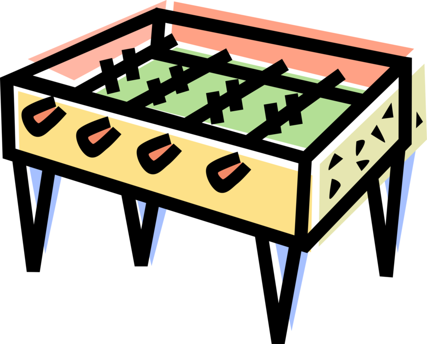 Vector Illustration Of Fuzball Foosball Table Football - Vector Illustration Of Fuzball Foosball Table Football (868x700)