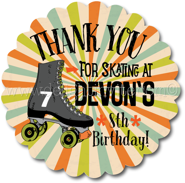 Boy Roller Skate Party Favor Tags - Boy Roller Skate Party Favor Tags (612x612)