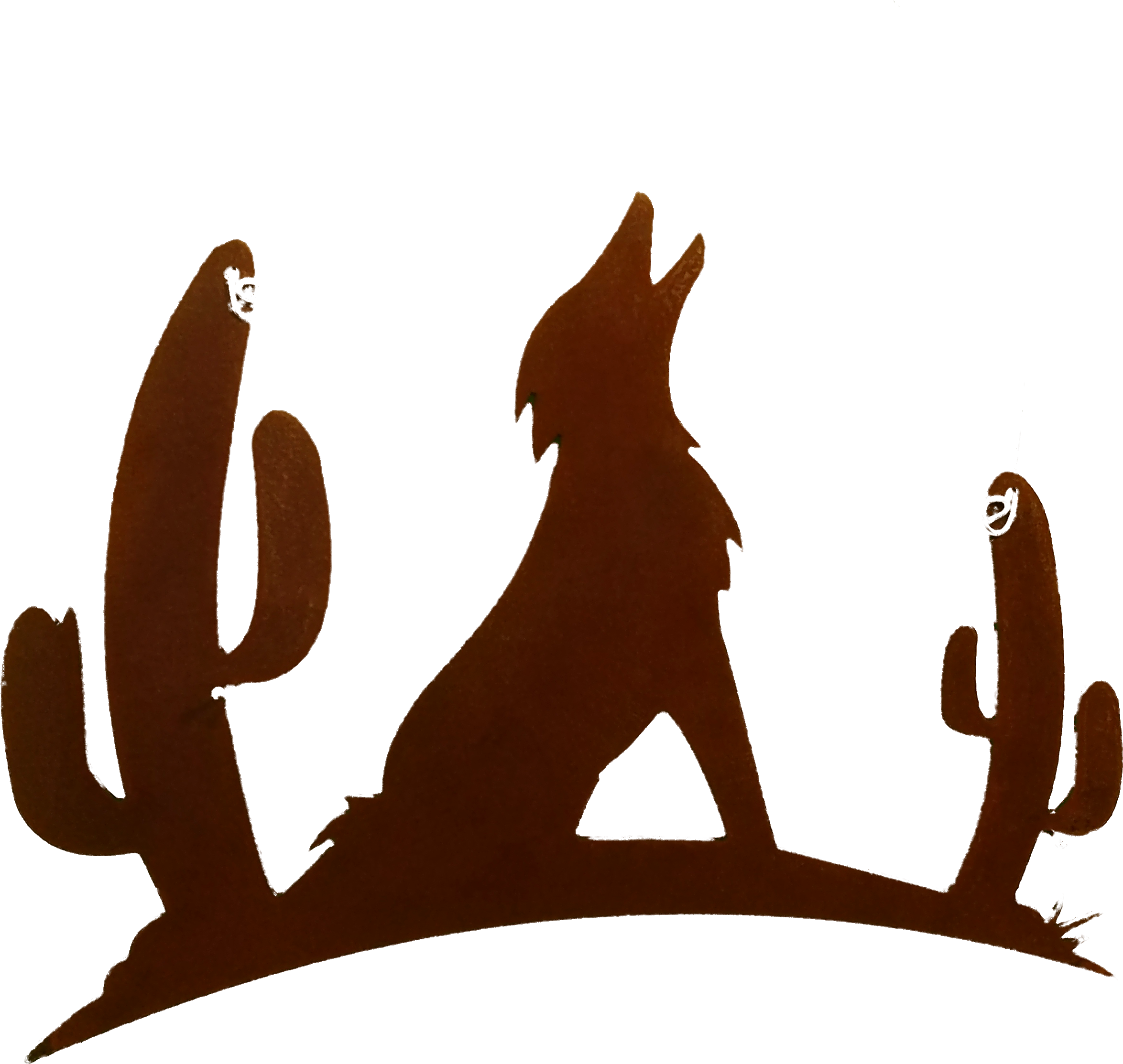 Howling Coyote With Cactus Larger Image - Howling Coyote With Cactus Larger Image (2620x4656)