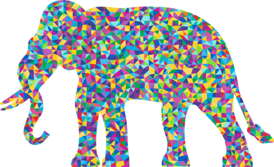 Indian Elephant Elephants Low Poly Computer Icons - Indian Elephant Elephants Low Poly Computer Icons (556x340)