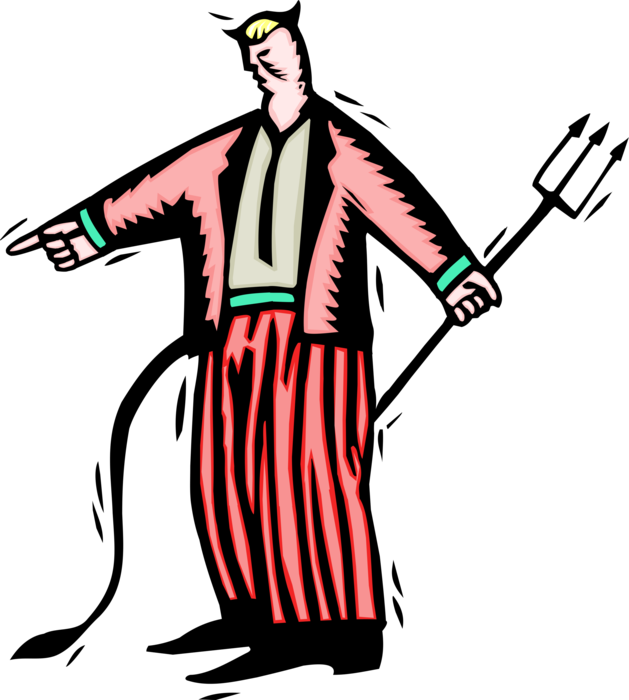 Demonic Businessman With Pitchfork - Demonic Businessman With Pitchfork (629x700)