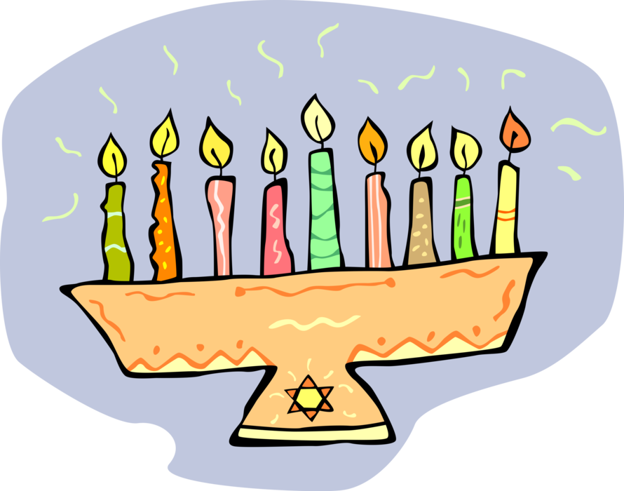 Jewish Hanukkah Menorah Candles - Jewish Hanukkah Menorah Candles (890x700)