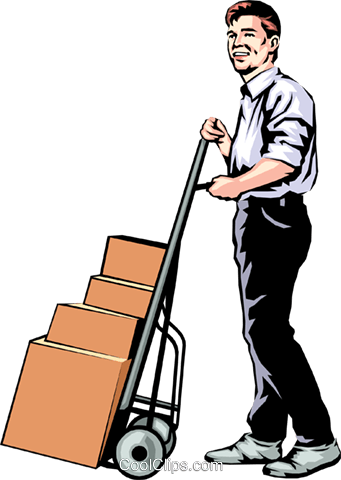 Man With Shipping Cases Royalty Free Vector Clip Art - Man With Shipping Cases Royalty Free Vector Clip Art (341x480)