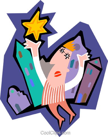 Business Man Reaching For Star Royalty Free Vector - Business Man Reaching For Star Royalty Free Vector (379x480)