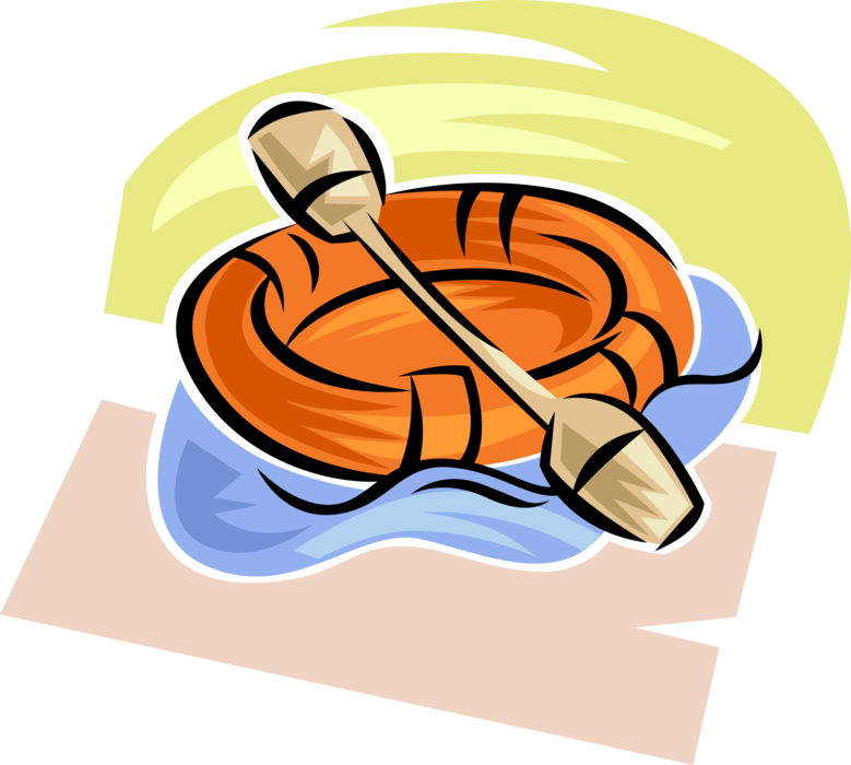 Rubber Dinghy With Oars Image Illustration Of - Rubber Dinghy With Oars Image Illustration Of (779x700)