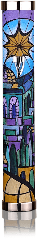 Case For Mezuzah "jerusalem" Abstraction Stained Glass - Case For Mezuzah "jerusalem" Abstraction Stained Glass (1000x1000)
