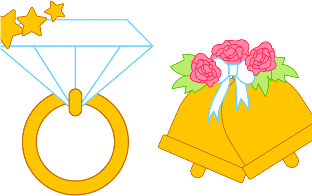 Peach Clipart Wedding Bell - Peach Clipart Wedding Bell (640x480)
