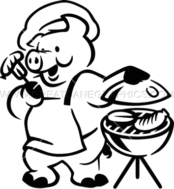 Bbq Pig Grilling Production Ready Artwork For T Shirt - Bbq Pig Grilling Production Ready Artwork For T Shirt (354x385)