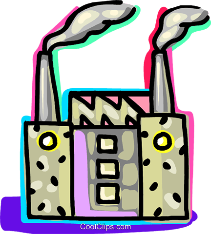 Factories And Refineries Royalty Free Vector Clip Art - Factories And Refineries Royalty Free Vector Clip Art (432x480)