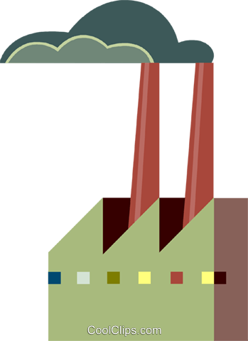 Factories And Refineries Royalty Free Vector Clip Art - Factories And Refineries Royalty Free Vector Clip Art (349x480)
