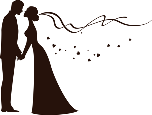 Forgetmenot Bride And Groom Silhouettes Chocolate Kisses - Forgetmenot Bride And Groom Silhouettes Chocolate Kisses (500x377)