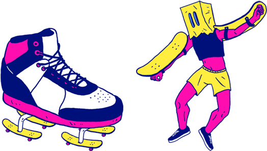 Characters For Red Bull Skate Arcade By Andrey Flakonkishochki, - Characters For Red Bull Skate Arcade By Andrey Flakonkishochki, (600x400)