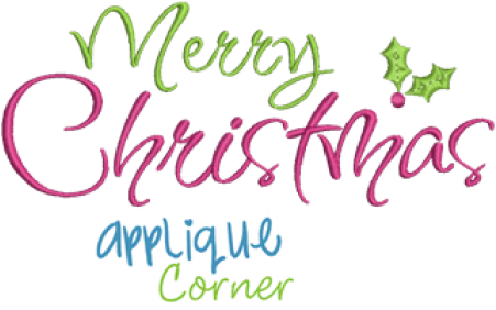 Merry Christmas Holly Applique Design - Merry Christmas Holly Applique Design (450x450)