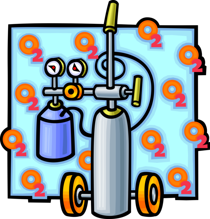Vector Illustration Of Portable Oxygen Concentrator - Vector Illustration Of Portable Oxygen Concentrator (672x700)