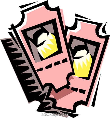 Tickets Royalty Free Vector Clip Art Illustration - Tickets Royalty Free Vector Clip Art Illustration (448x480)