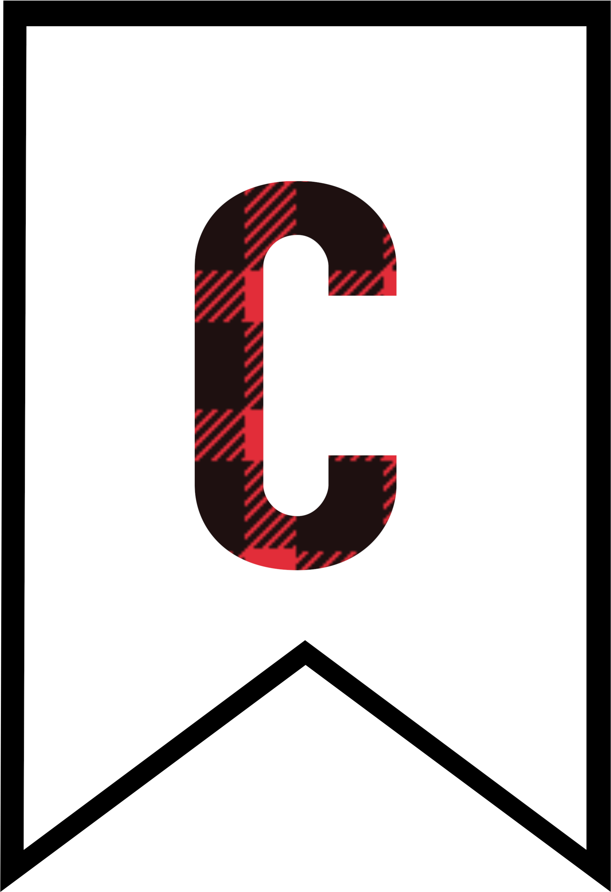 C Buffalo Plaid Banner Letter - C Buffalo Plaid Banner Letter (2083x2986)