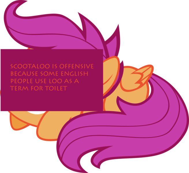 Meta, Offensive Ponies, Safe, Scootaloo, Text - Meta, Offensive Ponies, Safe, Scootaloo, Text (655x600)