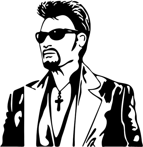Vector Black And White Download Johnny Hallyday Printable - Vector Black And White Download Johnny Hallyday Printable (600x600)
