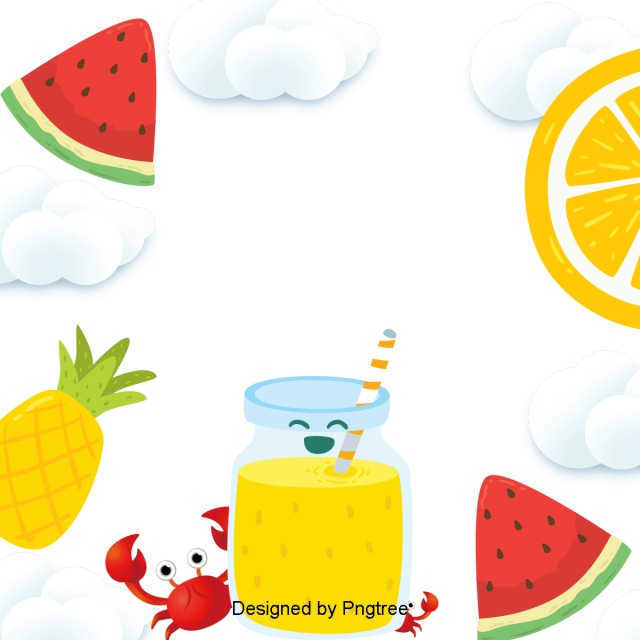 Beautiful Cool Cartoon Summer Drinks Holiday Background, - Beautiful Cool Cartoon Summer Drinks Holiday Background, (640x640)