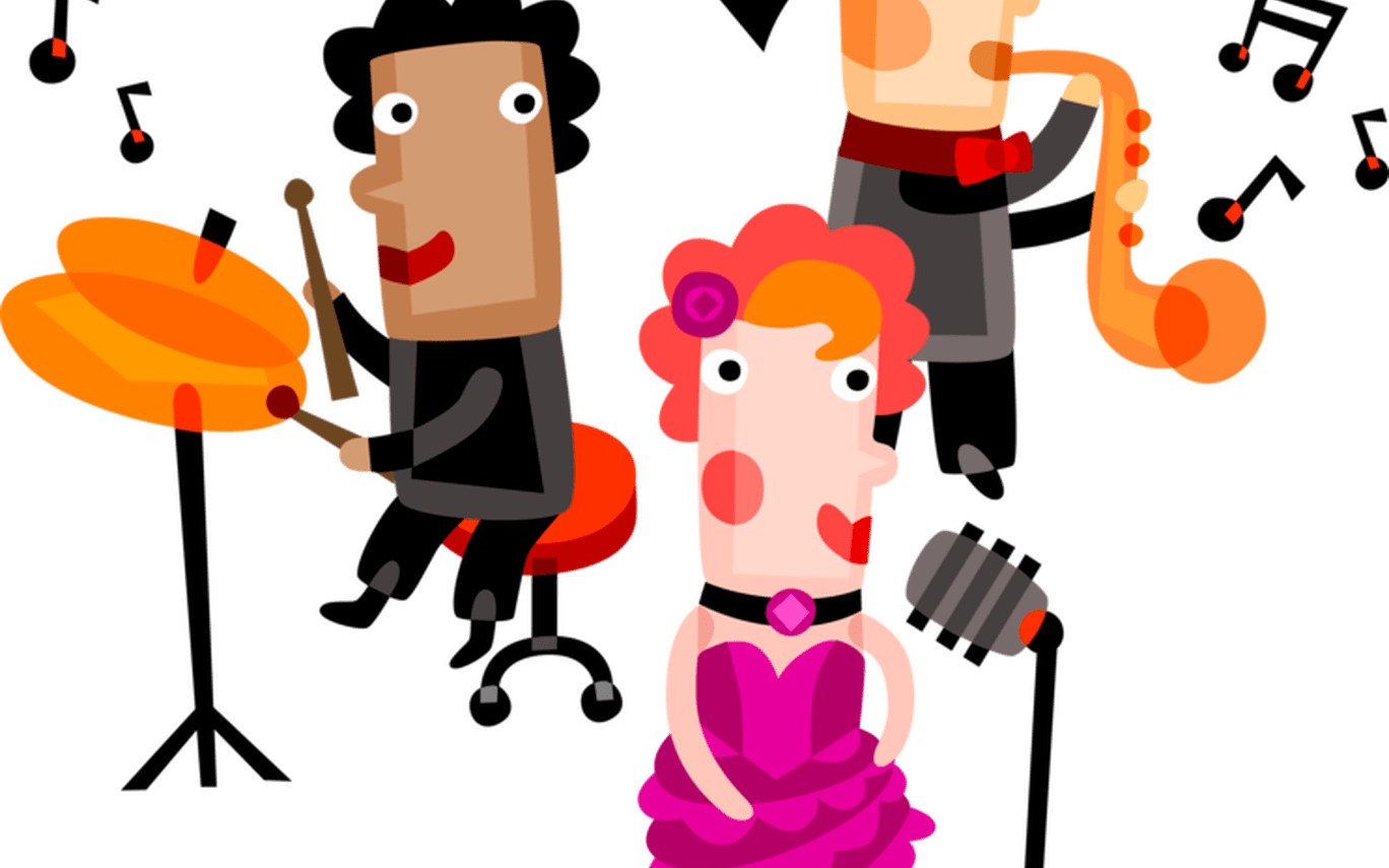 Jazz Combo Plays Jazz Music Vector Image - Jazz Combo Plays Jazz Music Vector Image (1368x855)