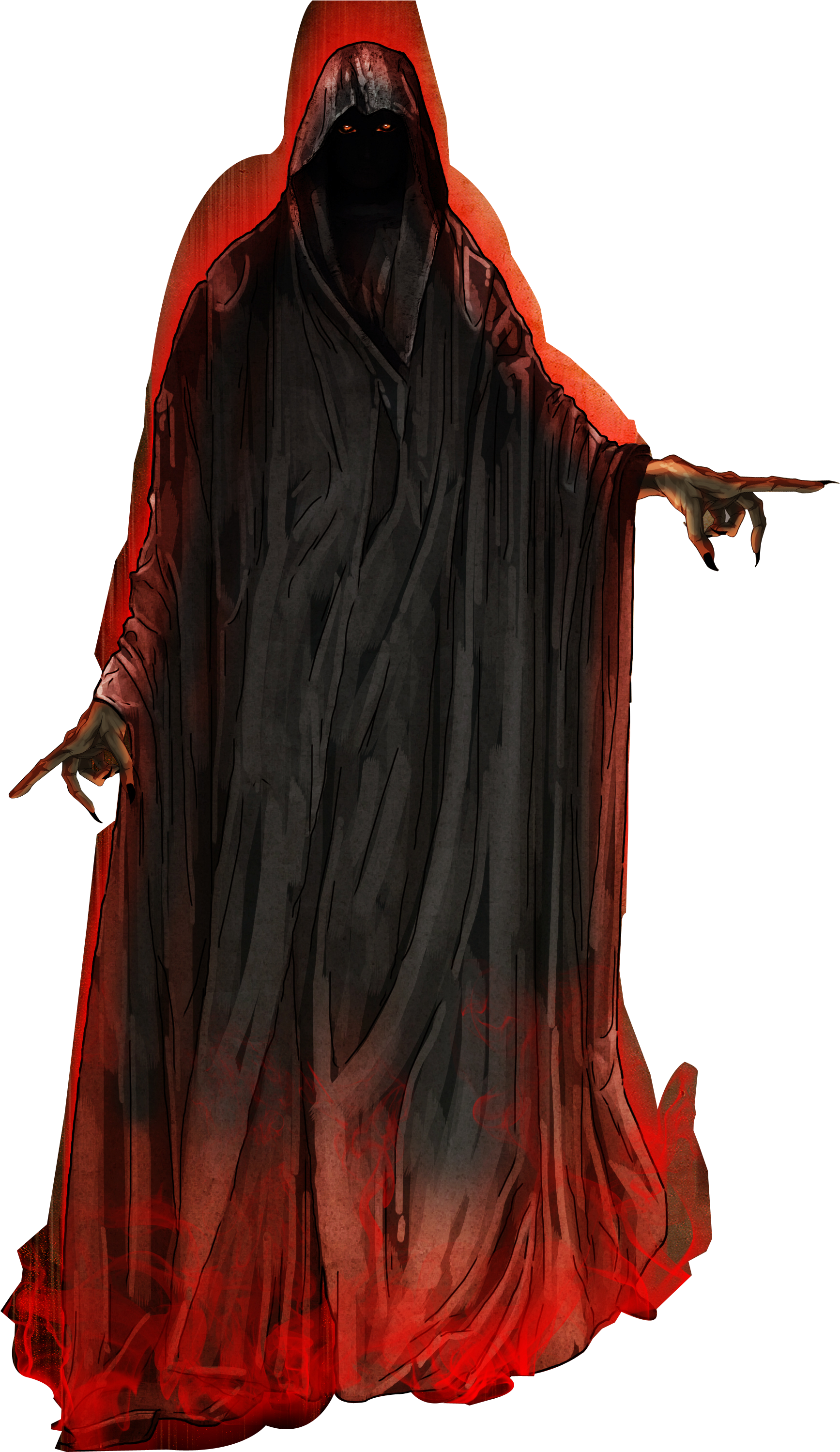 Clip Art Black Cloaked Figure - Clip Art Black Cloaked Figure (1850x3200)