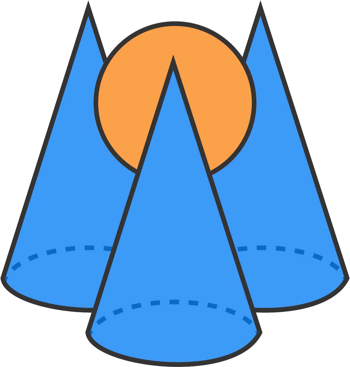 Three Identical Cones Each Have A Radius Of 50 And - Three Identical Cones Each Have A Radius Of 50 And (1200x1259)
